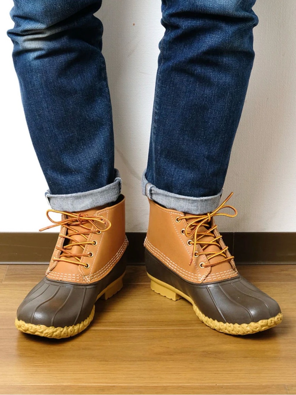L.L. BEAN Original Bean Boots Duck Boots 8" Brown Leather/Rubber